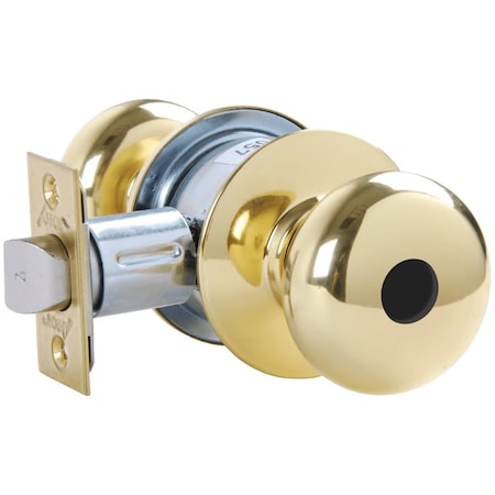 Arrow Lock Grade 2 Turn-Pushbutton Entrance Cylindrical Lock, Tudor Knob, Conventional Less Cylinder, Bright Br MK11-TA-03-LC